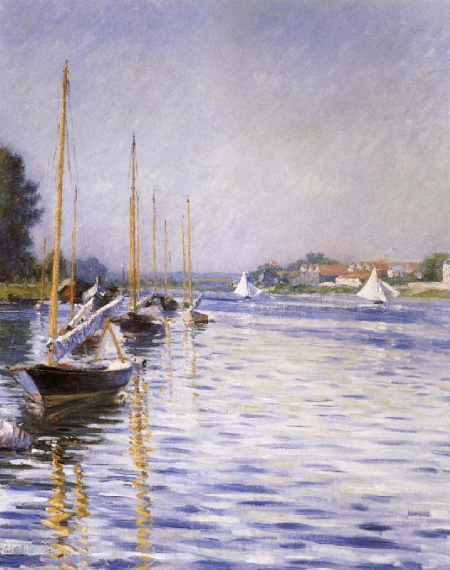 Gustave Caillebotte Boats on the Seine at Argenteruill Norge oil painting art